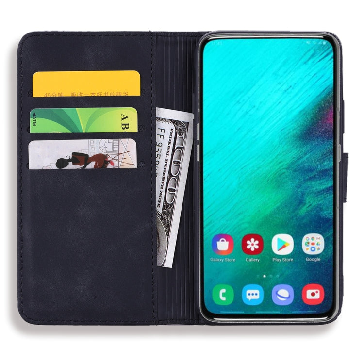 Calf Pattern Double Folding Design Embossed Leather Case with Wallet & Holder & Card Slots for Galaxy A80 / A90
