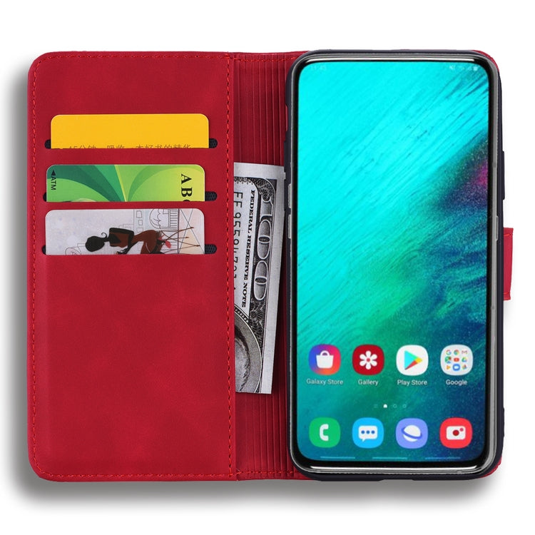 Calf Pattern Double Folding Design Embossed Leather Case with Wallet & Holder & Card Slots for Galaxy A80 / A90