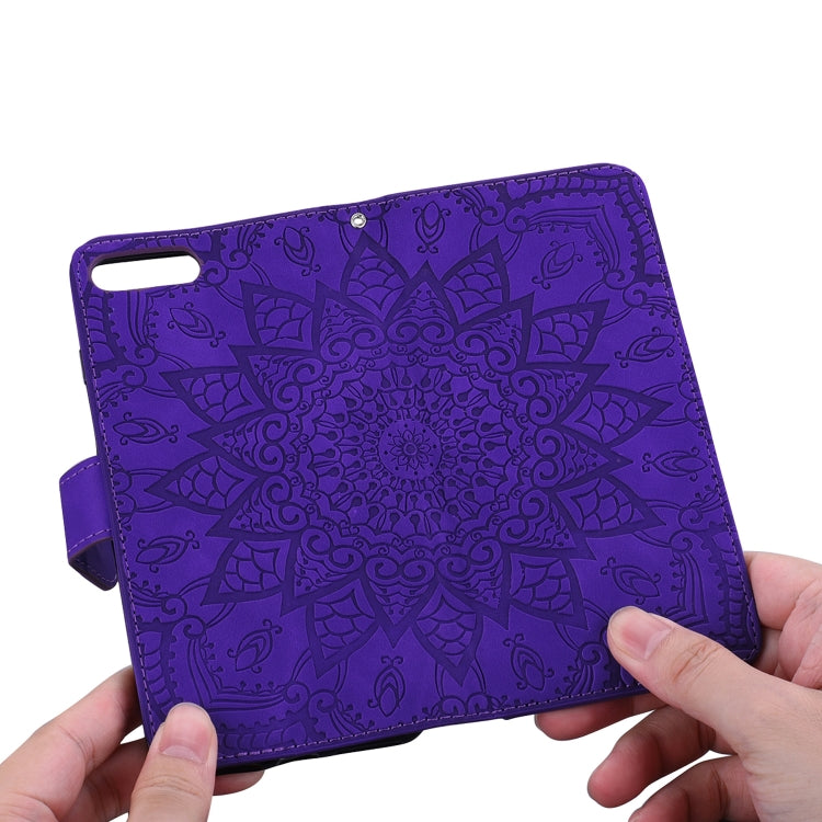 Calf Pattern Double Folding Design Embossed Leather Case with Wallet & Holder & Card Slots for Galaxy A80 / A90