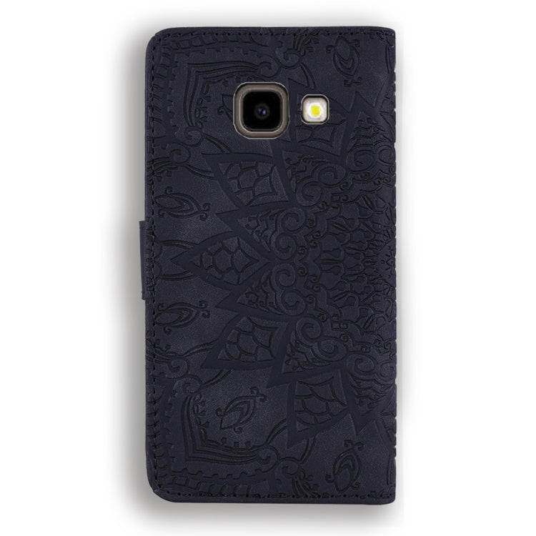 Calf Pattern Double Folding Design Embossed Leather Case with Wallet & Holder & Card Slots for Galaxy J4+