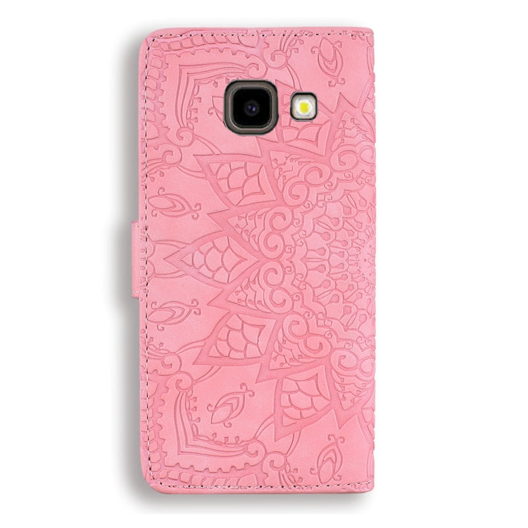 Calf Pattern Double Folding Design Embossed Leather Case with Wallet & Holder & Card Slots for Galaxy J4+