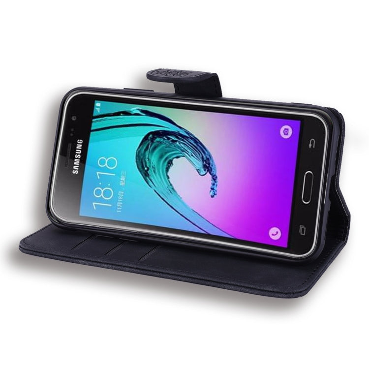 Calf Pattern Double Folding Design Embossed Leather Case with Wallet & Holder & Card Slots for Galaxy J5 (2016) / J510