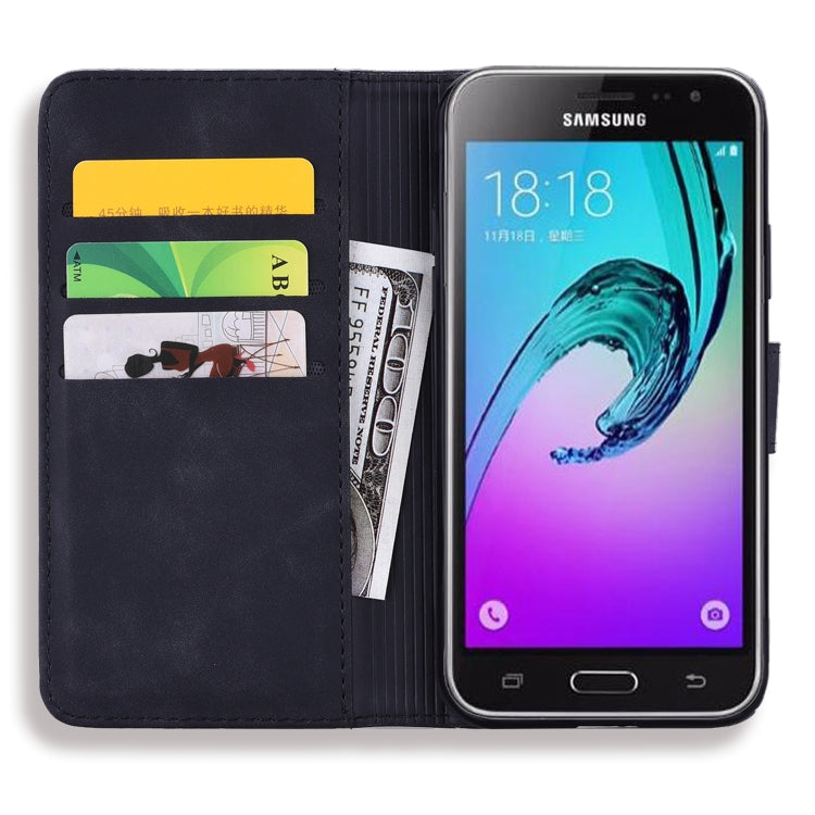 Calf Pattern Double Folding Design Embossed Leather Case with Wallet & Holder & Card Slots for Galaxy J5 (2016) / J510