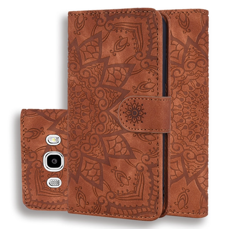 Calf Pattern Double Folding Design Embossed Leather Case with Wallet & Holder & Card Slots for Galaxy J5 (2016) / J510