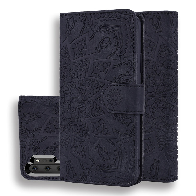 Calf Pattern Double Folding Design Embossed Leather Case with Wallet & Holder & Card Slots for Galaxy Note 10+