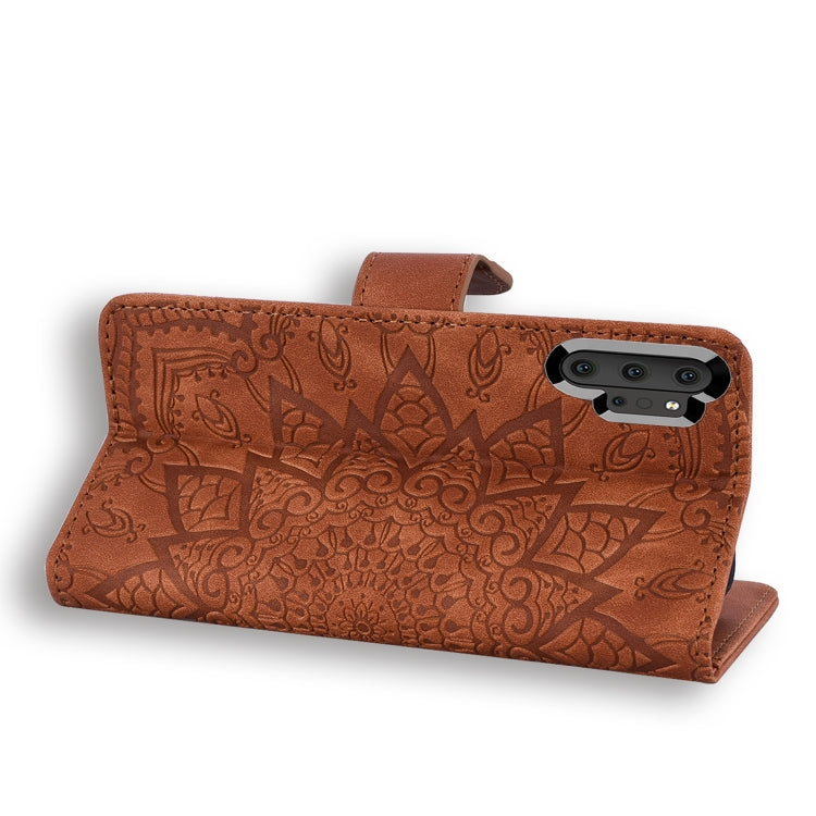 Calf Pattern Double Folding Design Embossed Leather Case with Wallet & Holder & Card Slots for Galaxy Note 10+