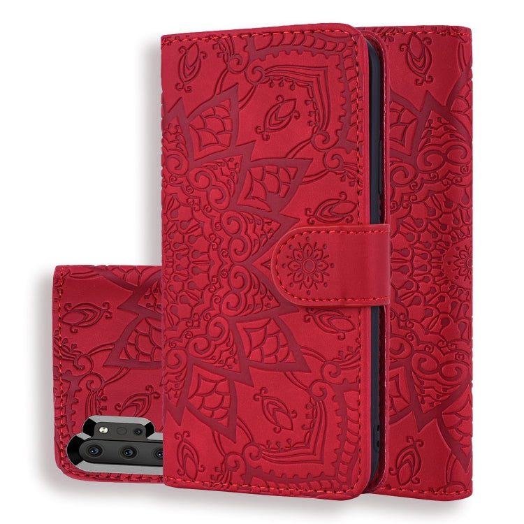 Calf Pattern Double Folding Design Embossed Leather Case with Wallet & Holder & Card Slots for Galaxy Note 10+