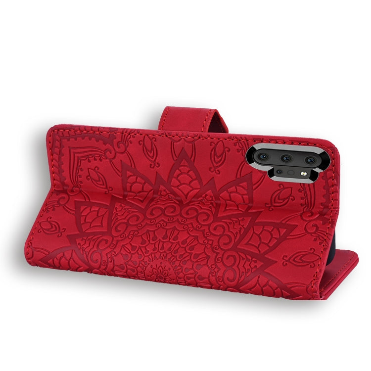 Calf Pattern Double Folding Design Embossed Leather Case with Wallet & Holder & Card Slots for Galaxy Note 10+