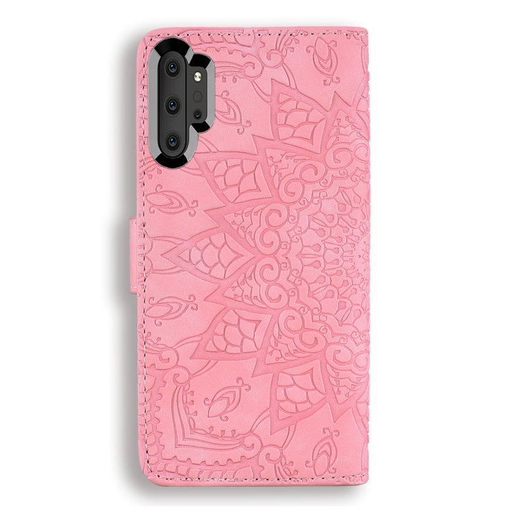 Calf Pattern Double Folding Design Embossed Leather Case with Wallet & Holder & Card Slots for Galaxy Note 10+