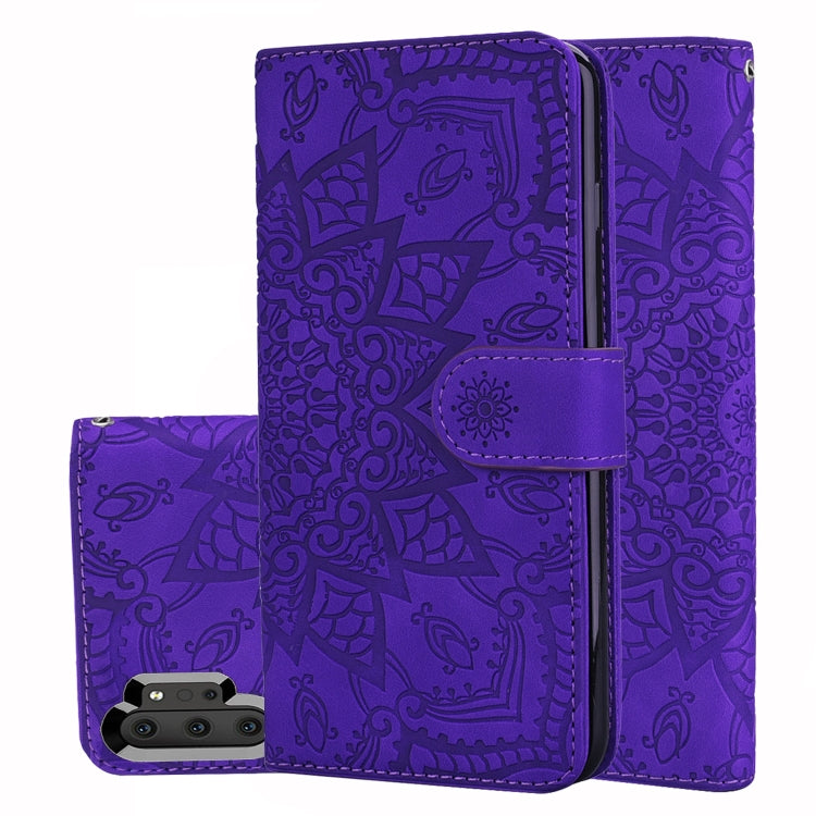 Calf Pattern Double Folding Design Embossed Leather Case with Wallet & Holder & Card Slots for Galaxy Note 10+