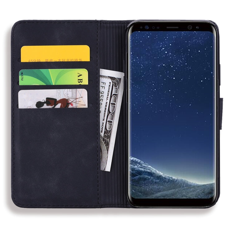 Calf Pattern Double Folding Design Embossed Leather Case with Wallet & Holder & Card Slots for Galaxy S8