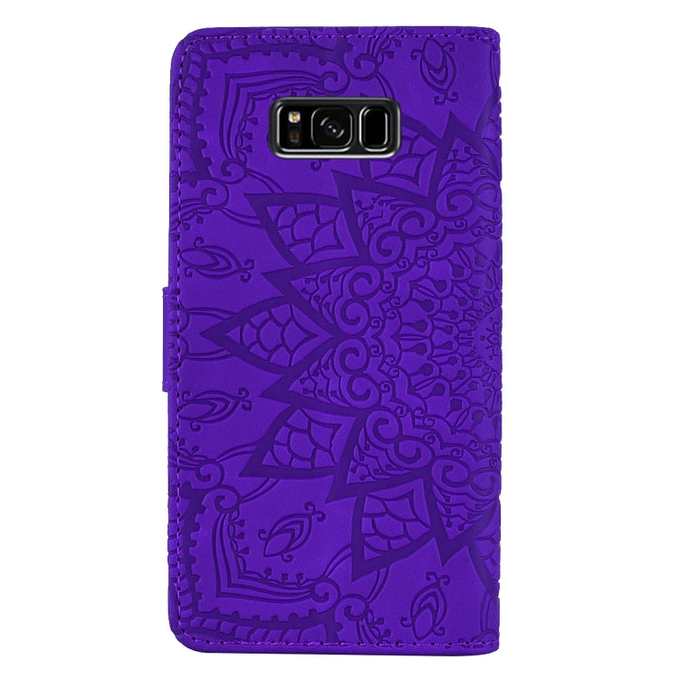 Calf Pattern Double Folding Design Embossed Leather Case with Wallet & Holder & Card Slots for Galaxy S8