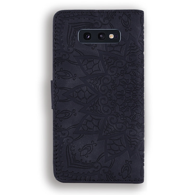 Calf Pattern Double Folding Design Embossed Leather Case with Wallet & Holder & Card Slots for Galaxy S10e