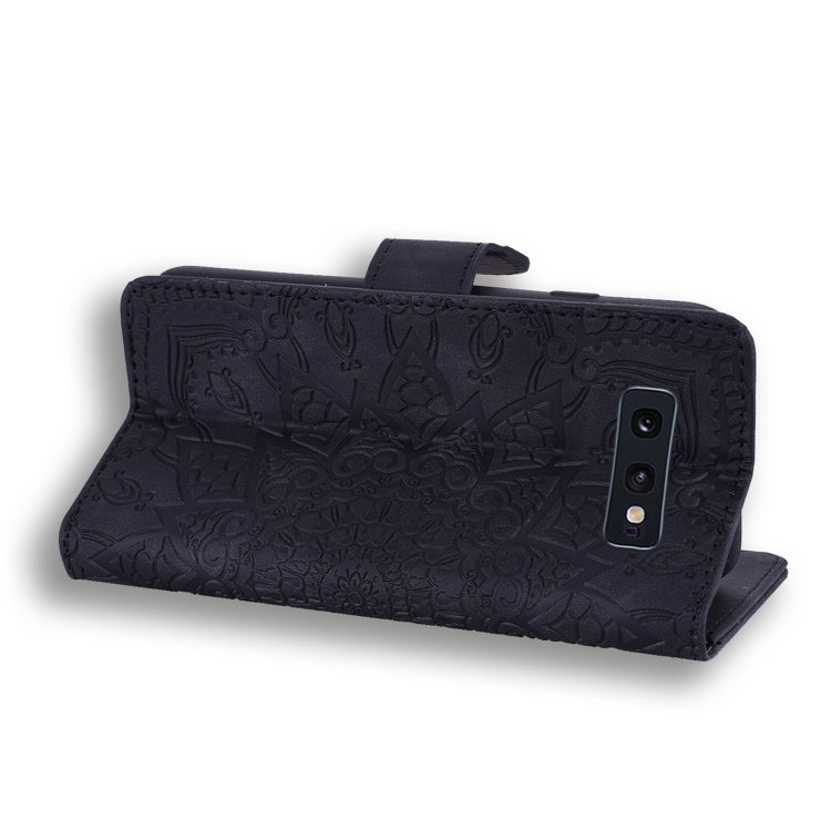 Calf Pattern Double Folding Design Embossed Leather Case with Wallet & Holder & Card Slots for Galaxy S10e
