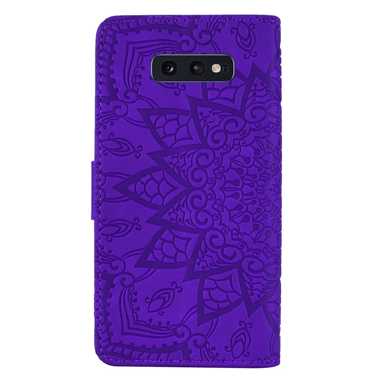 Calf Pattern Double Folding Design Embossed Leather Case with Wallet & Holder & Card Slots for Galaxy S10e