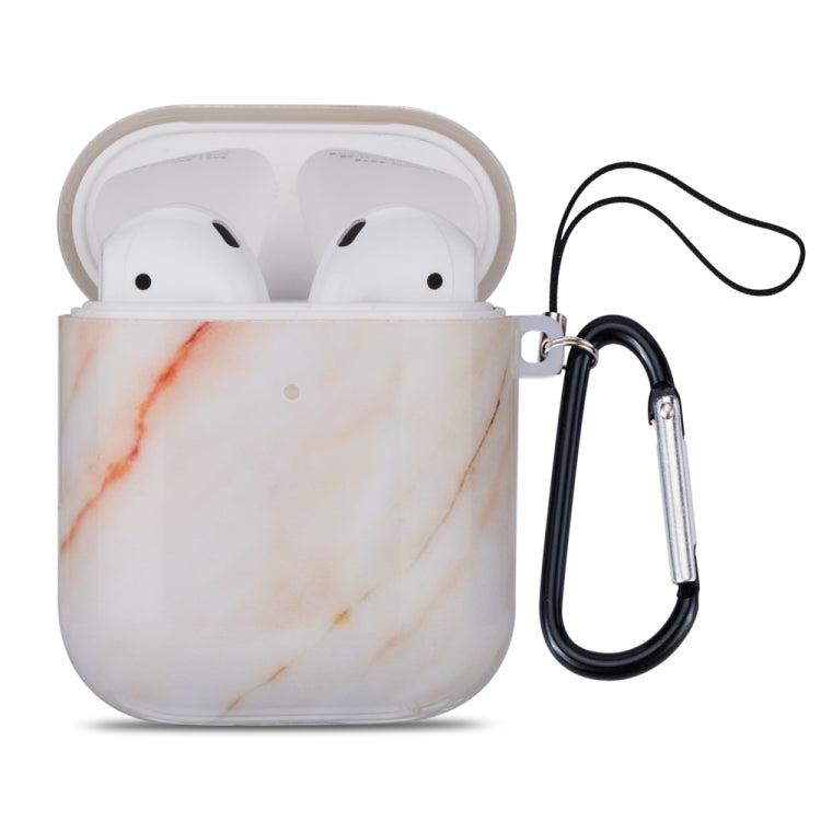Marble Series Anti-fall Earphone Protective Case for AirPods 1 / 2, with Hook & Anti-drop Buckle