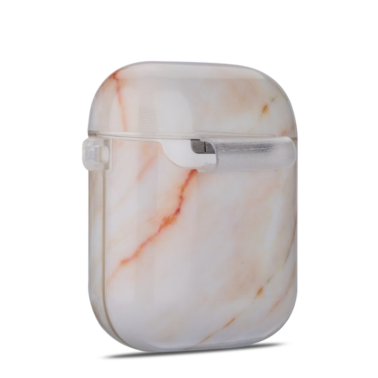 Marble Series Anti-fall Earphone Protective Case for AirPods 1 / 2, with Hook & Anti-drop Buckle