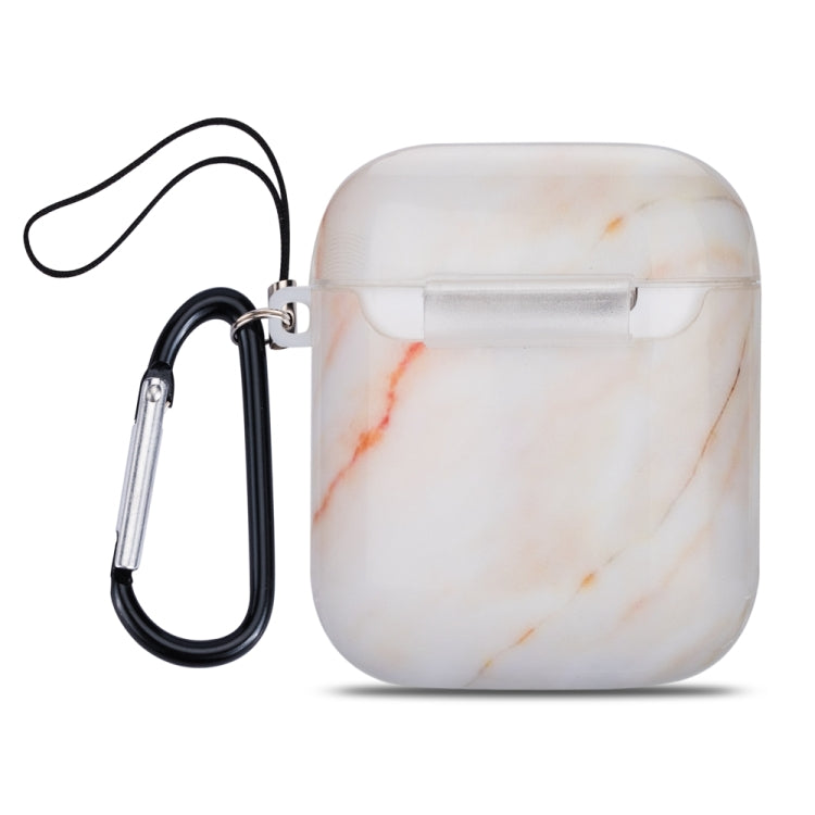 Marble Series Anti-fall Earphone Protective Case for AirPods 1 / 2, with Hook & Anti-drop Buckle