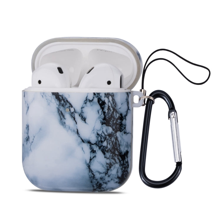 Marble Series Anti-fall Earphone Protective Case for AirPods 1 / 2, with Hook & Anti-drop Buckle