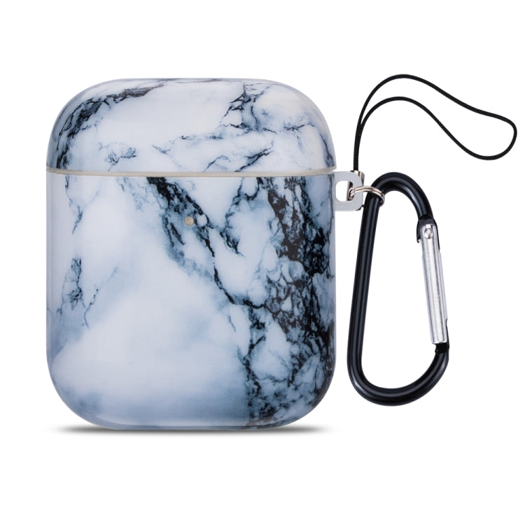 Marble Series Anti-fall Earphone Protective Case for AirPods 1 / 2, with Hook & Anti-drop Buckle