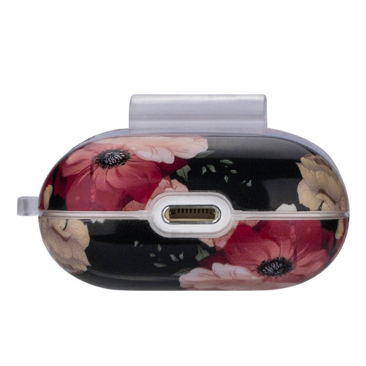Flower Series Anti-fall Earphone Protective Case for AirPods 1 / 2, with Hook & Anti-drop Buckle