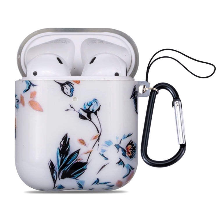 Flower Series Anti-fall Earphone Protective Case for AirPods 1 / 2, with Hook & Anti-drop Buckle