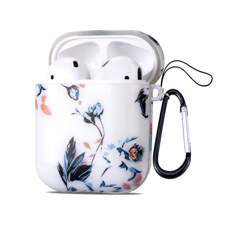 Flower Series Anti-fall Earphone Protective Case for AirPods 1 / 2, with Hook & Anti-drop Buckle