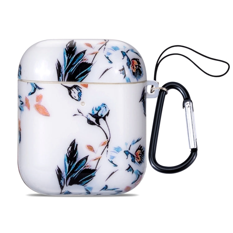 Flower Series Anti-fall Earphone Protective Case for AirPods 1 / 2, with Hook & Anti-drop Buckle