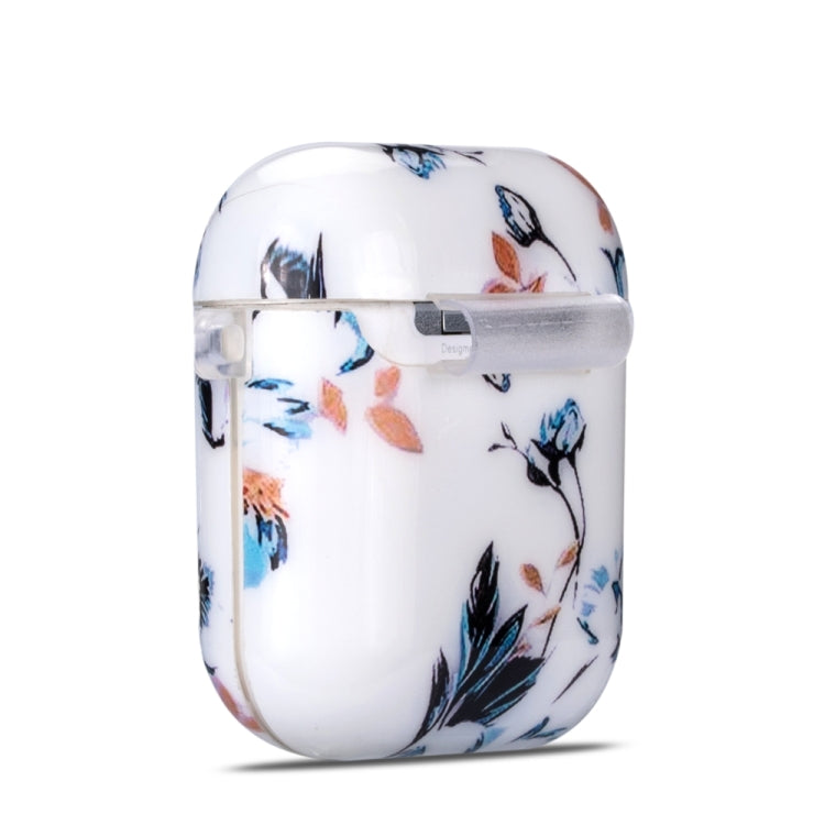 Flower Series Anti-fall Earphone Protective Case for AirPods 1 / 2, with Hook & Anti-drop Buckle