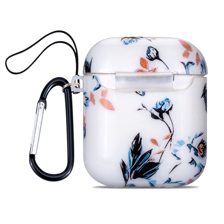 Flower Series Anti-fall Earphone Protective Case for AirPods 1 / 2, with Hook & Anti-drop Buckle