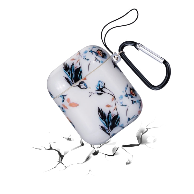 Flower Series Anti-fall Earphone Protective Case for AirPods 1 / 2, with Hook & Anti-drop Buckle