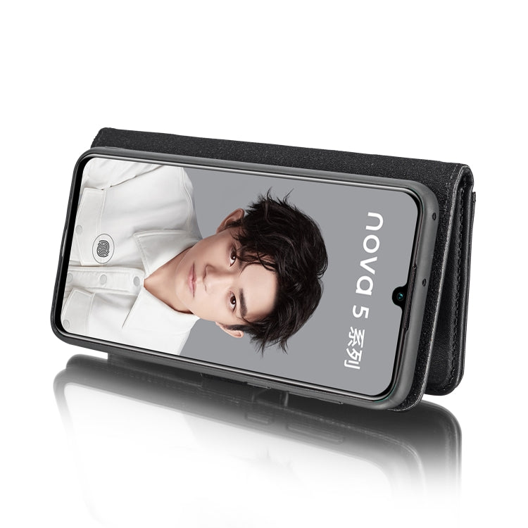DG.MING Crazy Horse Texture Flip Detachable Magnetic Leather Case with Holder & Card Slots & Wallet For Huawei Nova 5 Pro