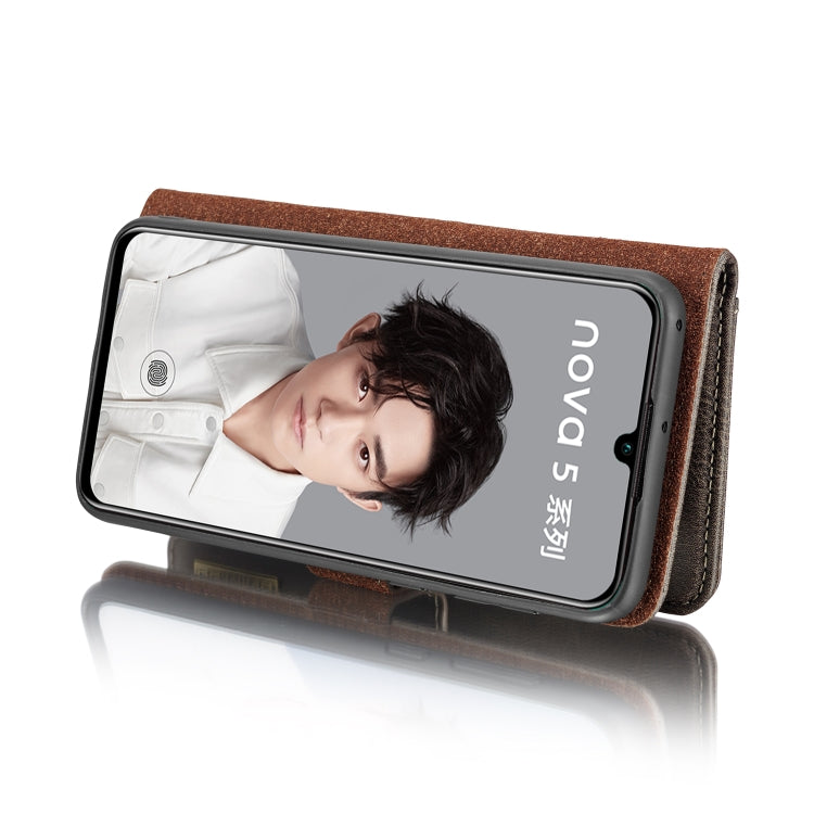DG.MING Crazy Horse Texture Flip Detachable Magnetic Leather Case with Holder & Card Slots & Wallet For Huawei Nova 5 Pro
