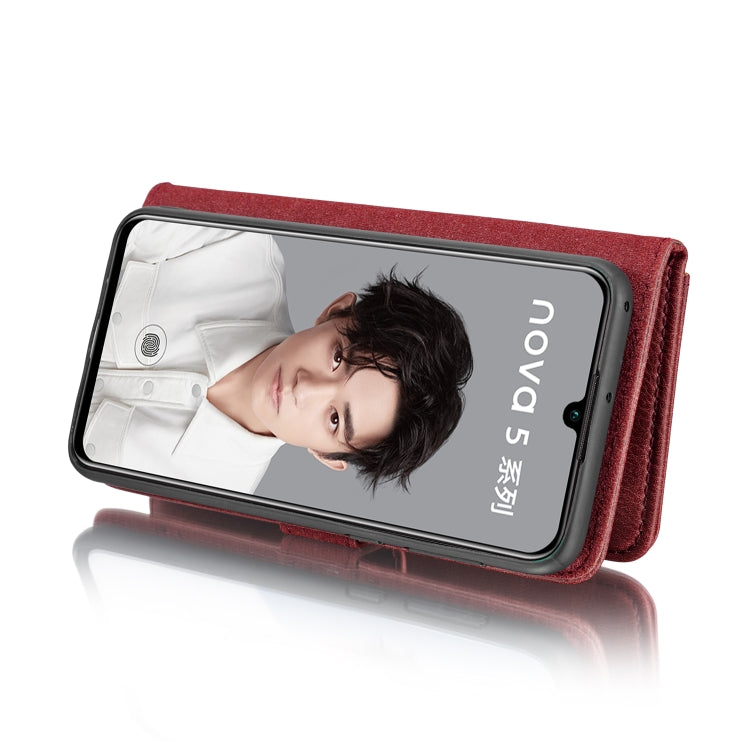 DG.MING Crazy Horse Texture Flip Detachable Magnetic Leather Case with Holder & Card Slots & Wallet For Huawei Nova 5 Pro