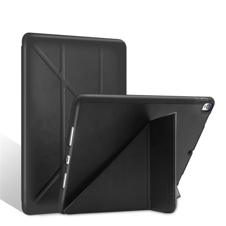 For iPad Mini 4 / Mini 5 RAIGOR INVERSE CAASSO Series Multi-folding Horizontal Flip Leather Case with Holder & Sleep / Wake-up Function & Pen Slot