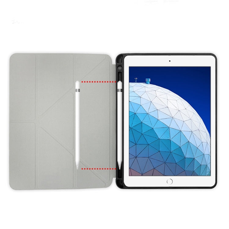 For iPad Mini 4 / Mini 5 RAIGOR INVERSE CAASSO Series Multi-folding Horizontal Flip Leather Case with Holder & Sleep / Wake-up Function & Pen Slot