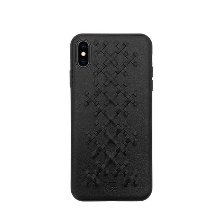 For iPhone X/XS RAIGOR INVERSE WEAVE Series PU+TPU+PC Solid Color Protective Case