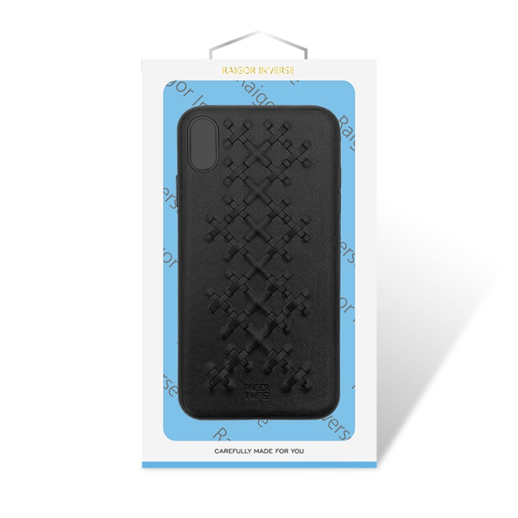 For iPhone X/XS RAIGOR INVERSE WEAVE Series PU+TPU+PC Solid Color Protective Case