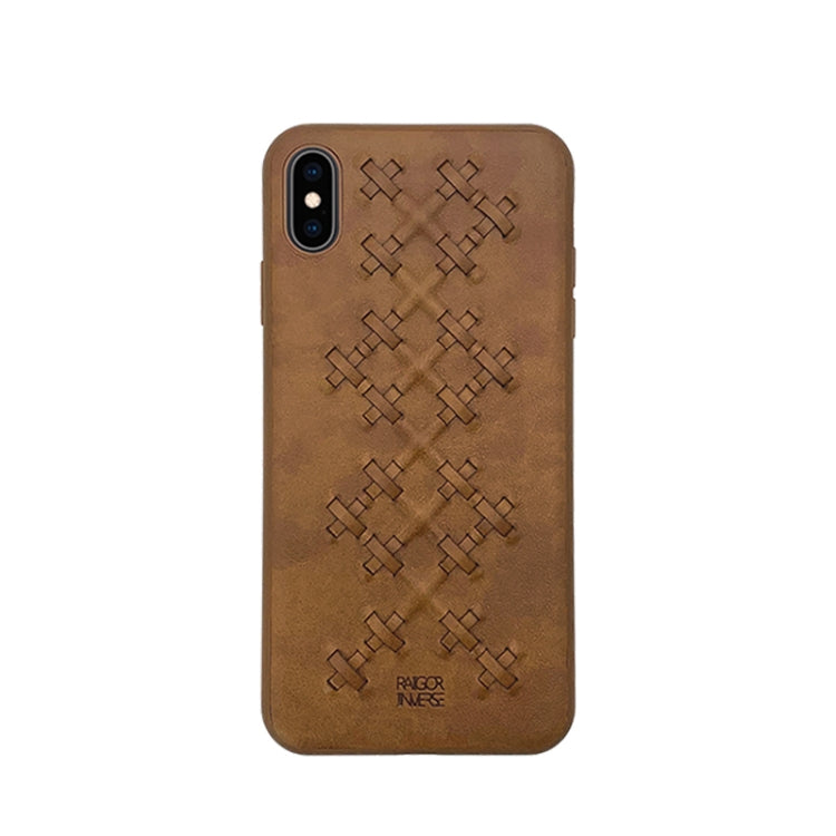 For iPhone X/XS RAIGOR INVERSE WEAVE Series PU+TPU+PC Solid Color Protective Case
