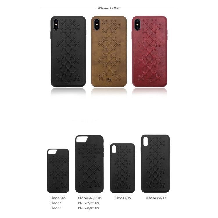 For iPhone X/XS RAIGOR INVERSE WEAVE Series PU+TPU+PC Solid Color Protective Case