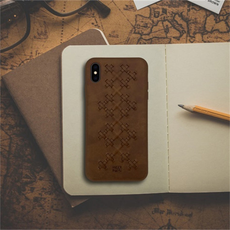 For iPhone X/XS RAIGOR INVERSE WEAVE Series PU+TPU+PC Solid Color Protective Case