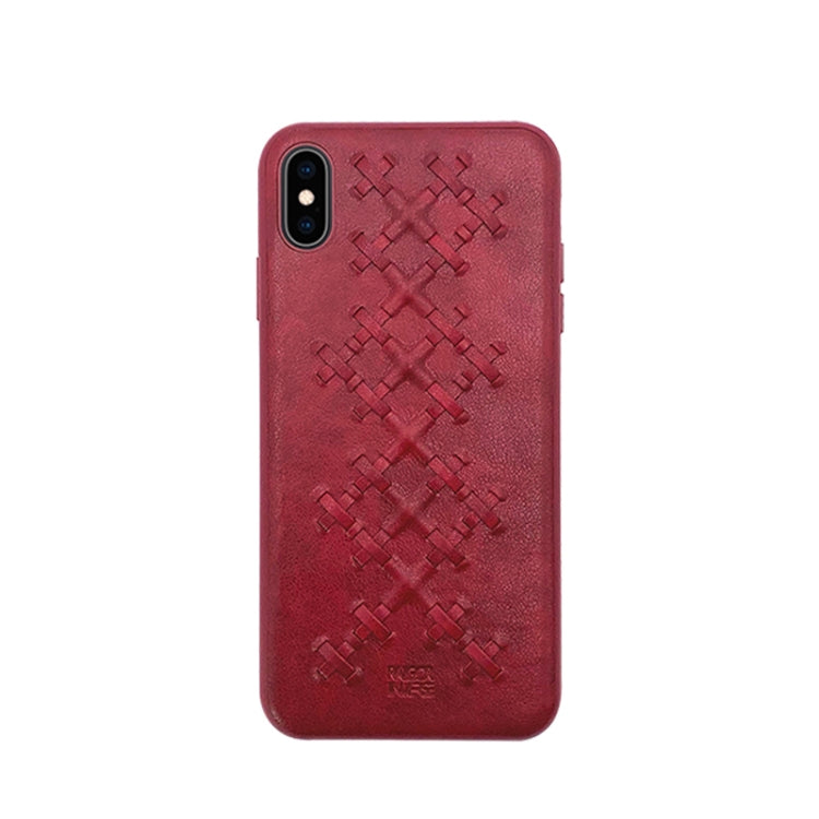 For iPhone X/XS RAIGOR INVERSE WEAVE Series PU+TPU+PC Solid Color Protective Case