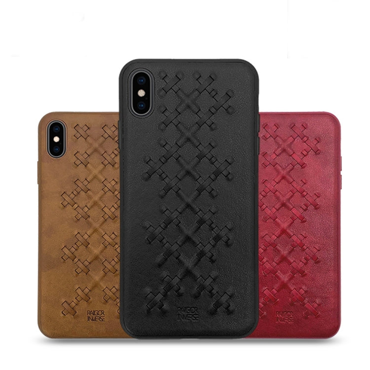 For iPhone X/XS RAIGOR INVERSE WEAVE Series PU+TPU+PC Solid Color Protective Case