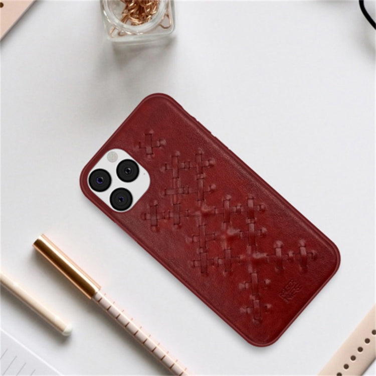 For iPhone 11 Pro (5.8 inch) RAIGOR INVERSE WEAVE Series PU+TPU+PC Solid Color Protective Case
