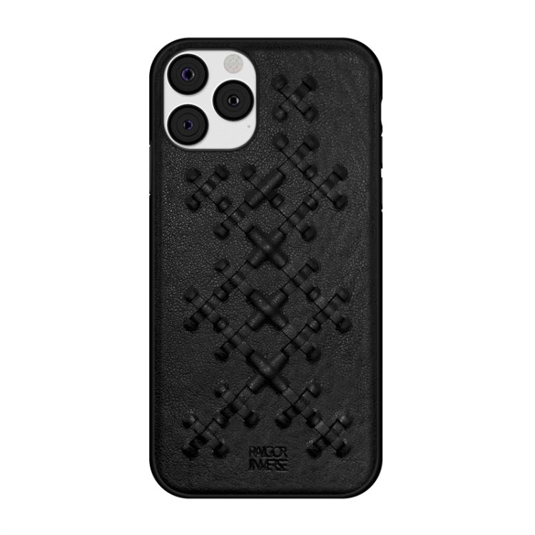 For iPhone 11 Pro Max (6.5 inch) RAIGOR INVERSE WEAVE Series PU+TPU+PC Solid Color Protective Case