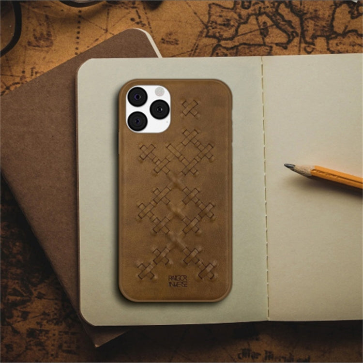 For iPhone 11 Pro Max (6.5 inch) RAIGOR INVERSE WEAVE Series PU+TPU+PC Solid Color Protective Case