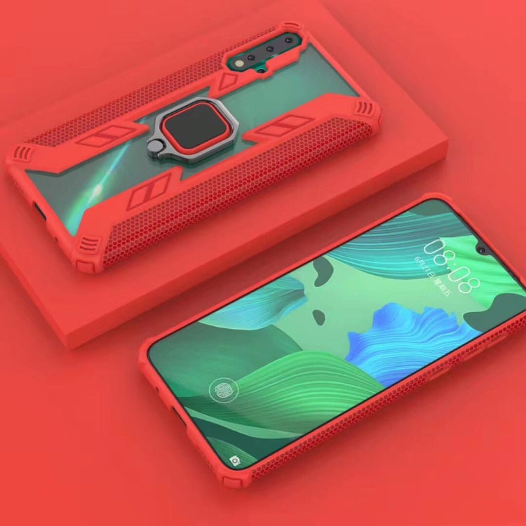 For Huawei Nova 5 Iron Warrior Shockproof PC + TPU Protective Case with Magnetic Ring Holder