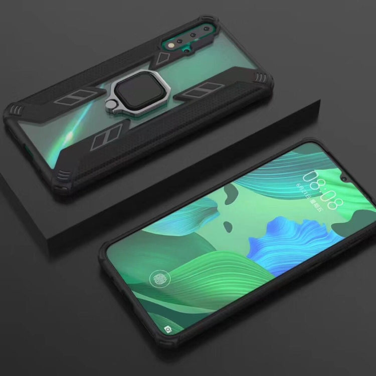 For Huawei Nova 5 Pro Iron Warrior Shockproof PC + TPU Protective Case with Magnetic Ring Holder