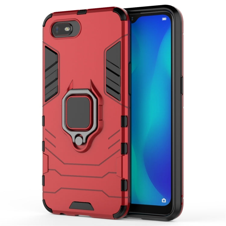 For OPPO A1k / Realme C2 PC + TPU Shockproof Protective Case with Magnetic Ring Holder