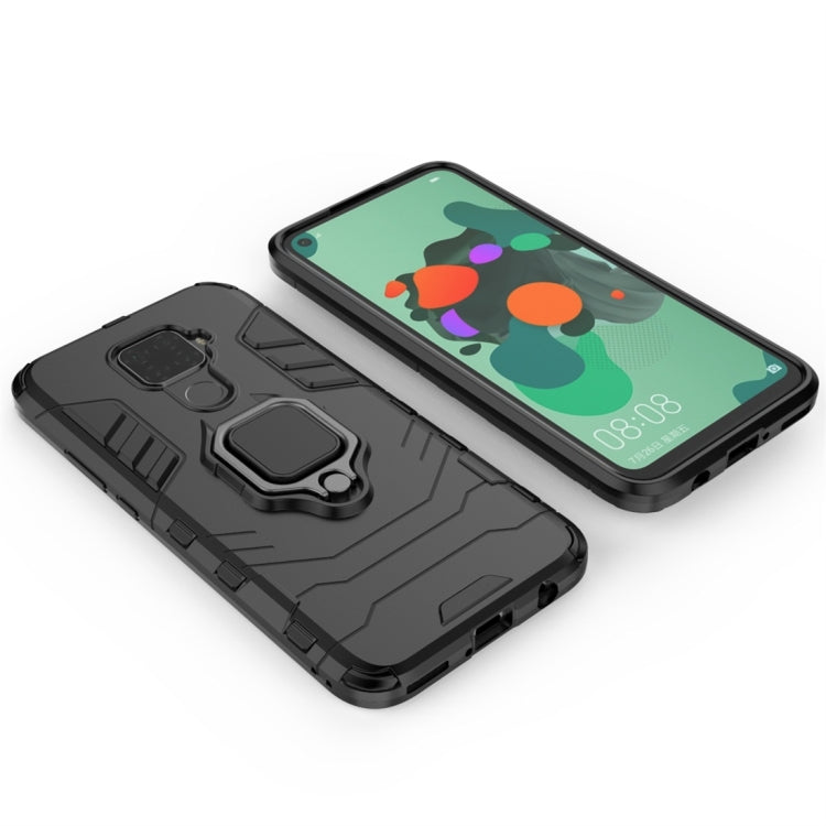 For Huawei Nova 5i Pro PC + TPU Shockproof Protective Case with Magnetic Ring Holder